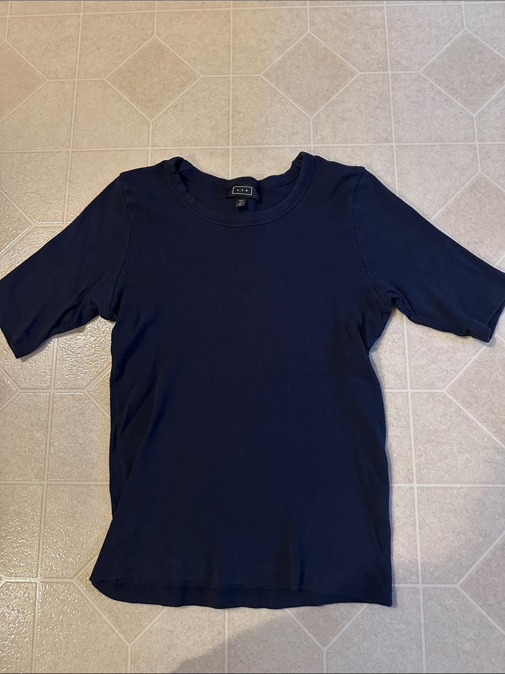 AYR Deep Navy Short Sleeve Crewneck Tee
